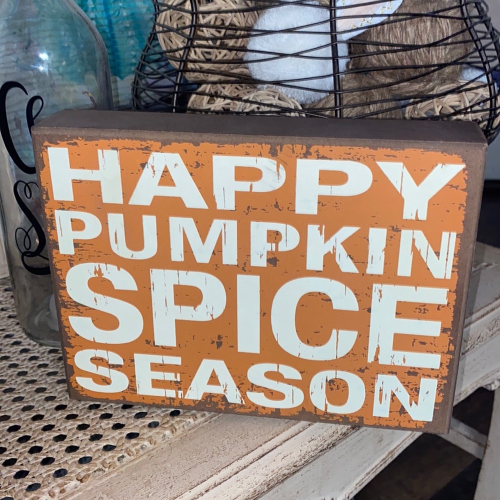 Pumpkin Spice Woden Decorative Table Top Sign